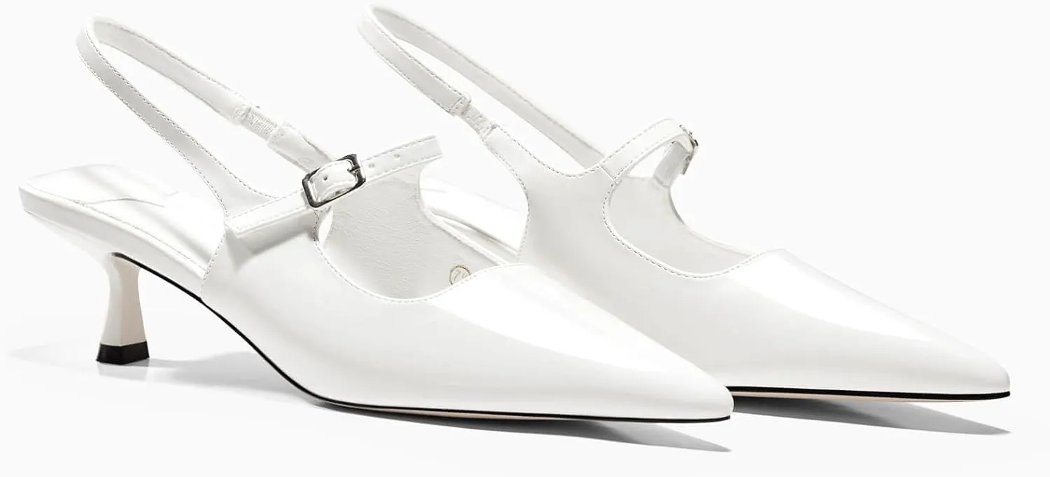 Coutgo Slingback Kitten Heels for Womens 2024 Pumps Party Dress Shoes