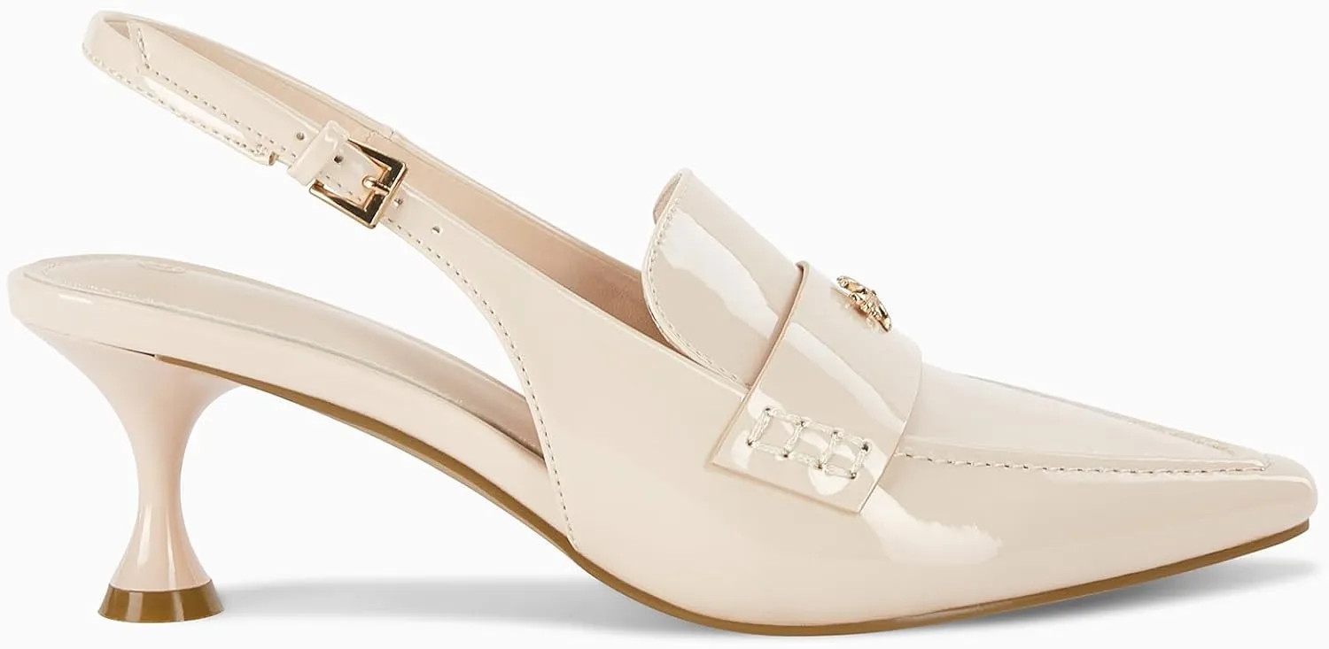 Coutgo Women's Pointed Toe Sandals Slingback Kitten Heel Pumps Slip On Ankle Buckle Dress Shoes