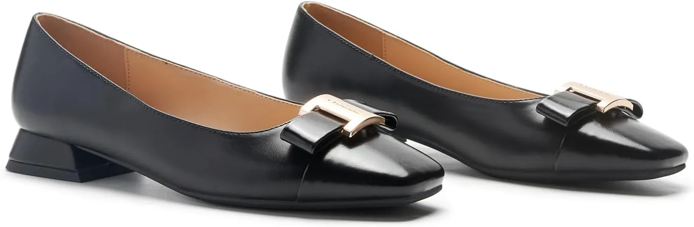 C.Paravano Women's Ballet Flats Shoes Square Toe Flats with Bowknot for Casual Work Office Party,for Women Dressy,Office Work Shoes,Wedding Guest Attire,Spring Dressy Footwear