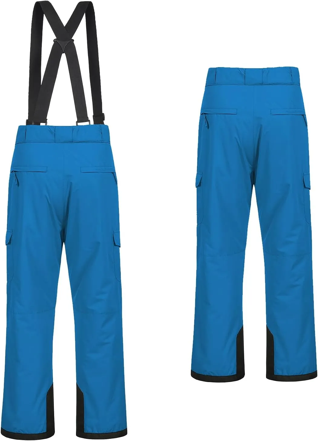 CREATMO US Men's Snow Pants Ski Bibs Waterproof Insulated Winter Snowboard Cargo