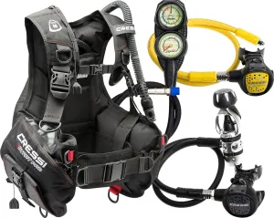 Cressi Start-er Pro Scuba Diving Package - BCD  Compact   Compact Regulator   Console - Made in Italy