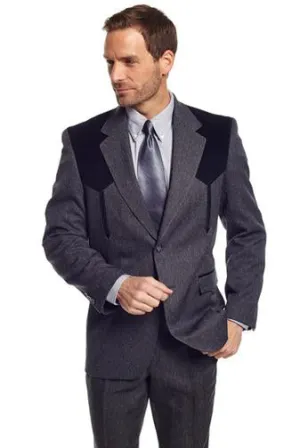 Cripple Creek Mens Boise Heather Charcoal 100% Polyester Sport Coat