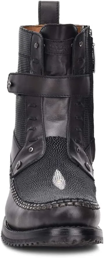 Cuadra Men's Boot in Genuine Stingray Leather with Zipper Black