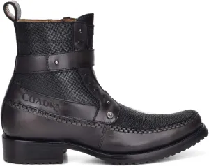 Cuadra Men's Boot in Genuine Stingray Leather with Zipper Black