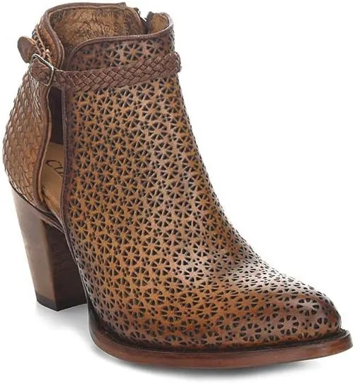 Cuadra Women's Bootie in Bovine Leather with Perforations with Zipper