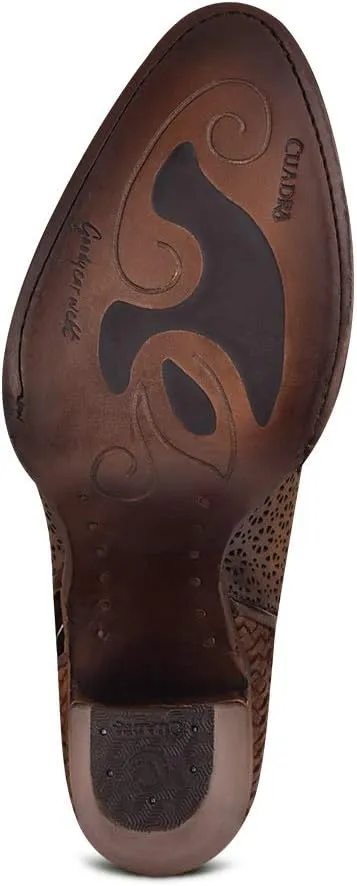Cuadra Women's Bootie in Bovine Leather with Perforations with Zipper