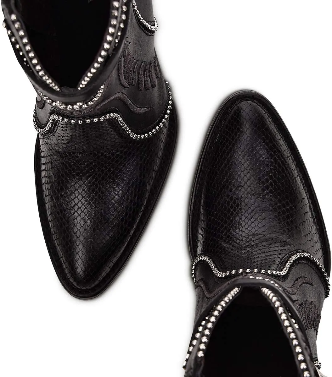 Cuadra Women's Bootie in Genuine Python Leather and Bovine Leather
