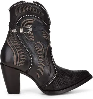 Cuadra Women's Bootie in Genuine Python Leather and Bovine Leather
