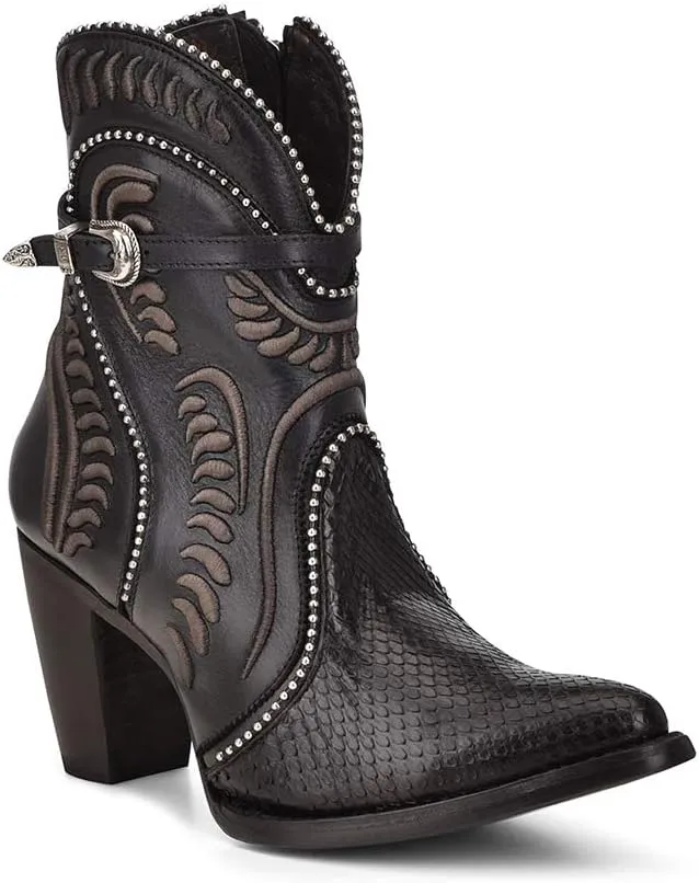 Cuadra Women's Bootie in Genuine Python Leather and Bovine Leather