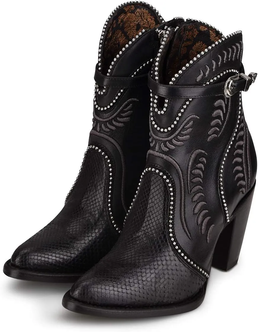 Cuadra Women's Bootie in Genuine Python Leather and Bovine Leather