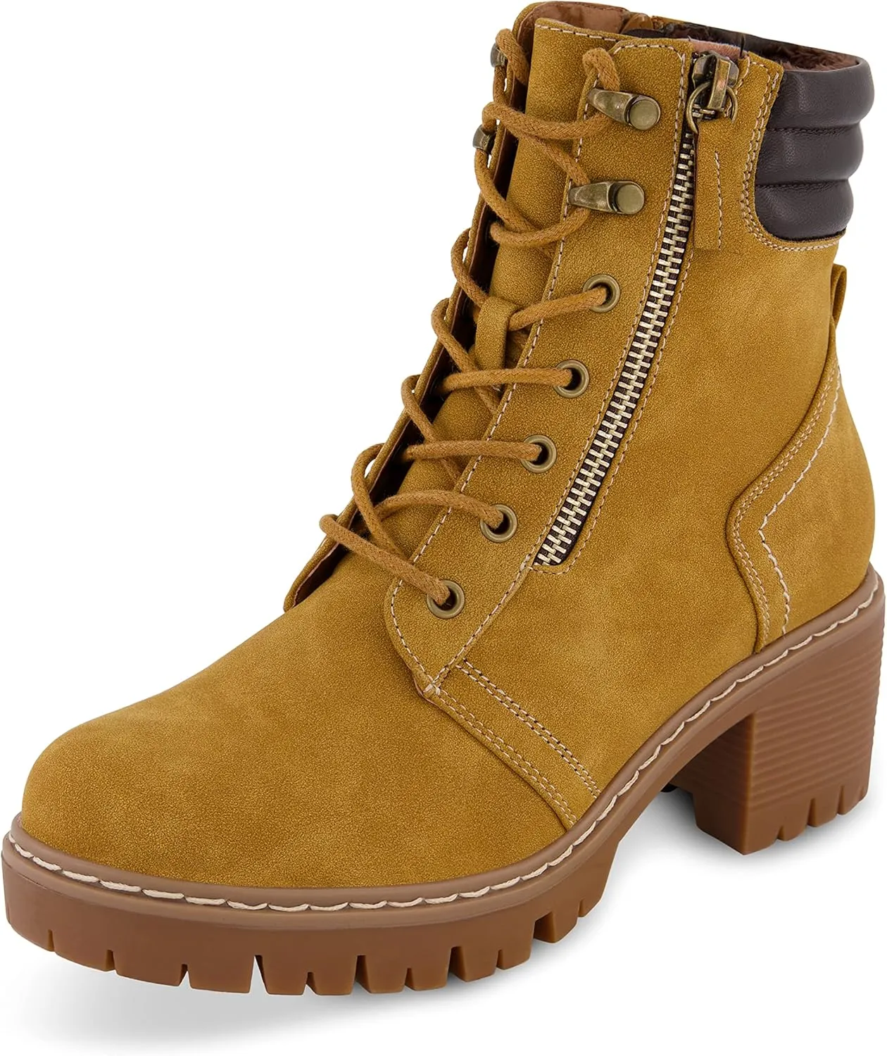 CUSHIONAIRE Women's Ramsey Lace up boot  Memory Foam, Wide Widths Available