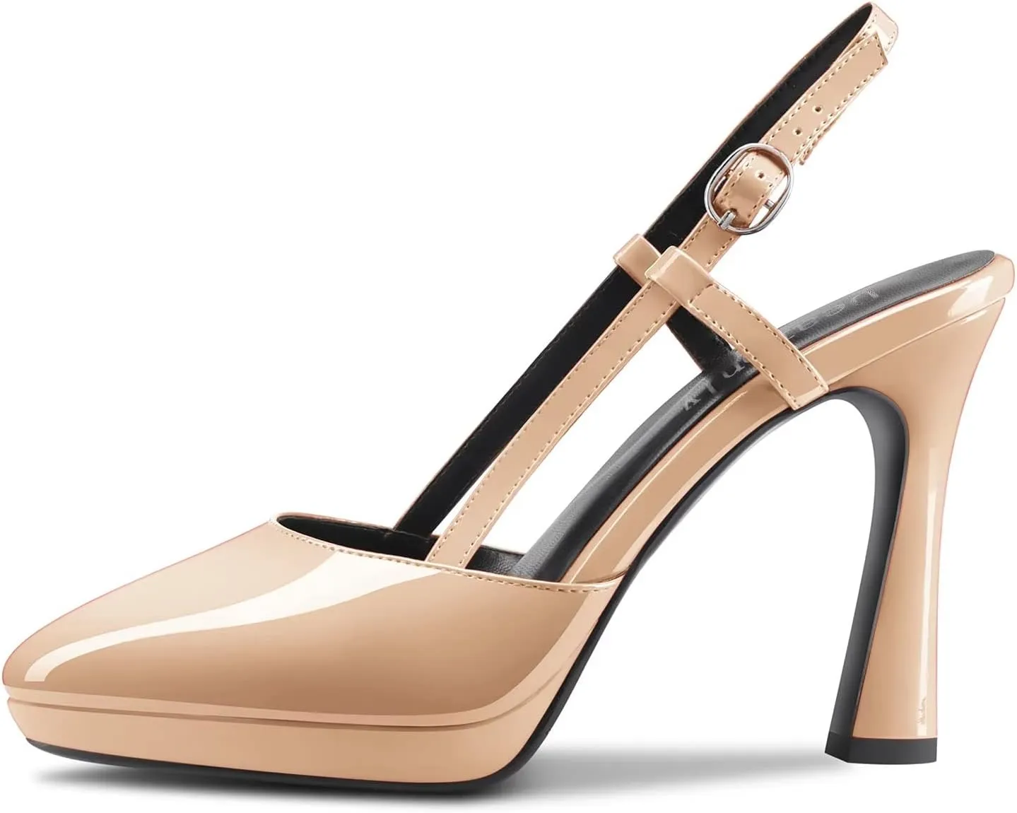 DearOnly Women Chunky Block High Platform Heel Pointed Toe Pumps Slingback Prom Dress 3.9 Inches Heels