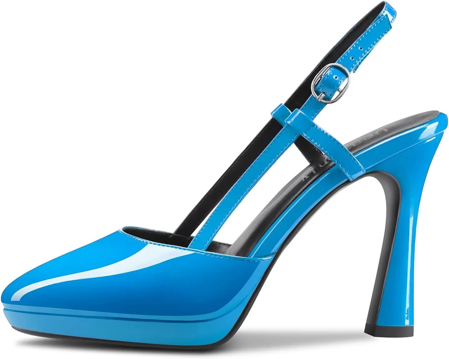 DearOnly Women Chunky Block High Platform Heel Pointed Toe Pumps Slingback Prom Dress 3.9 Inches Heels