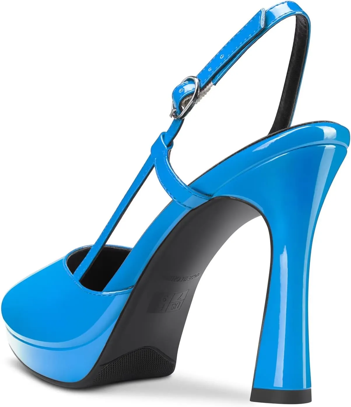 DearOnly Women Chunky Block High Platform Heel Pointed Toe Pumps Slingback Prom Dress 3.9 Inches Heels