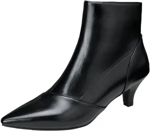 DINTAHA Pointed Toe Booties,Womens Dress Boots Low Heel,Kitten Heel Metallic Boots For Women