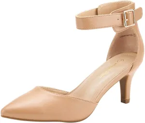 DREAM PAIRS Kitten Heel Low Heel for Women Closed Pointed Toe Pumps Wedding Party Sexy Dress Shoes Lowpointed