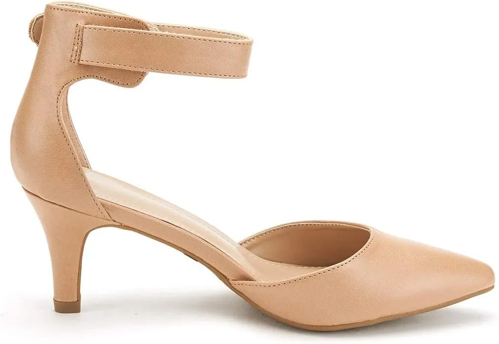 DREAM PAIRS Kitten Heel Low Heel for Women Closed Pointed Toe Pumps Wedding Party Sexy Dress Shoes Lowpointed