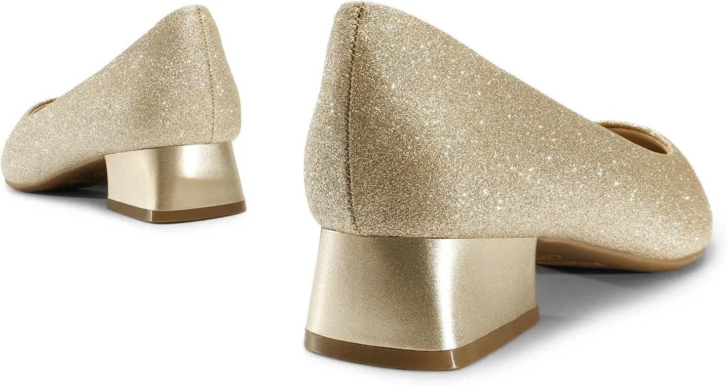 DREAM PAIRS Women's Chunky Heels Closed Toe Low Block Work Shoes Pointed Toe Dress Comfortable Wedding Pumps
