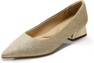 DREAM PAIRS Women's Chunky Heels Closed Toe Low Block Work Shoes Pointed Toe Dress Comfortable Wedding Pumps