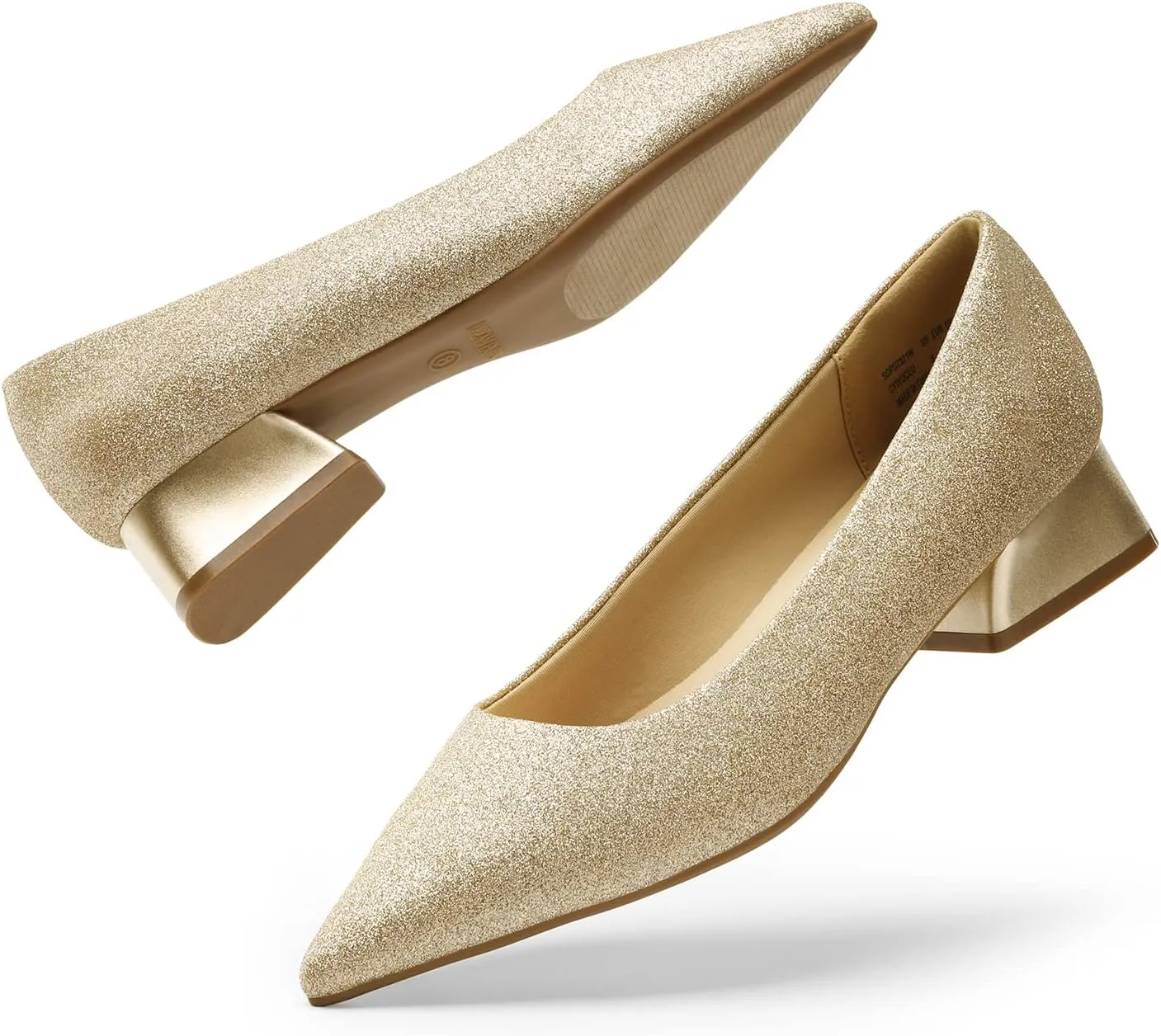 DREAM PAIRS Women's Chunky Heels Closed Toe Low Block Work Shoes Pointed Toe Dress Comfortable Wedding Pumps