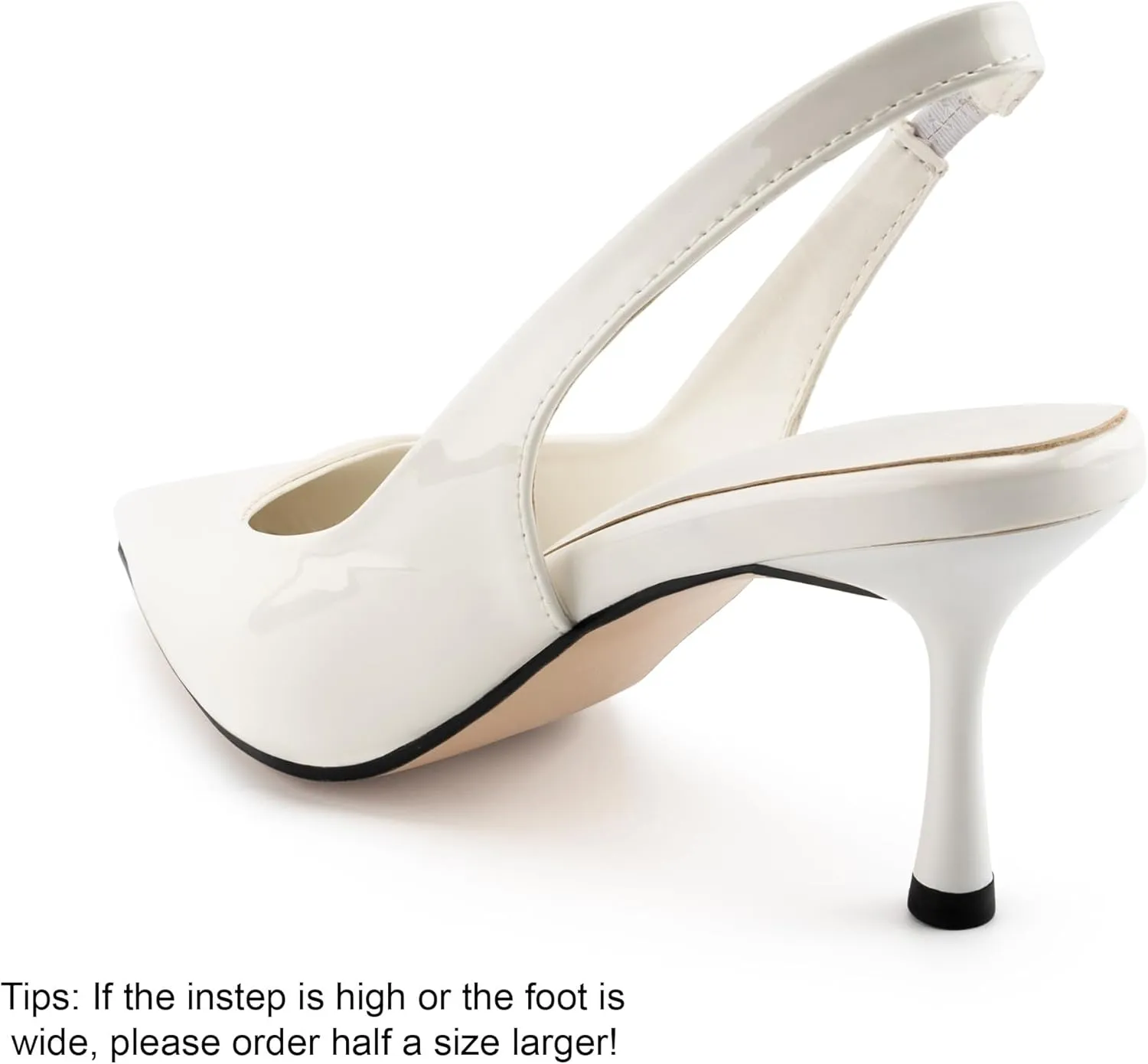 DREAMCIA Women's Pumps Slingback Heels Pointed Toe Sling Back Kitten Heels Women Metallic Slingback Pumps Bride Dresses Wedding Shoes