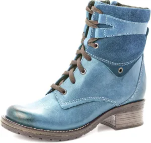 Dromedaris Women's Kara Combat Lace-up Comfort Boot with Inside Zip