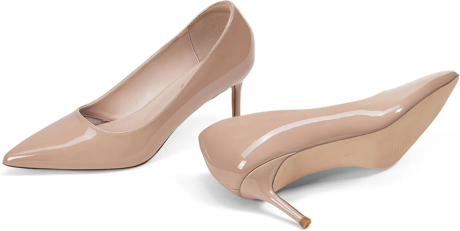 Elisabet Tang Kitten Heel Low Pumps 2.4 Inch Closed Pointed Toe Short Sexy Comfort Women Dressy Shoe at Work Office Date Prom Party Wedding Church