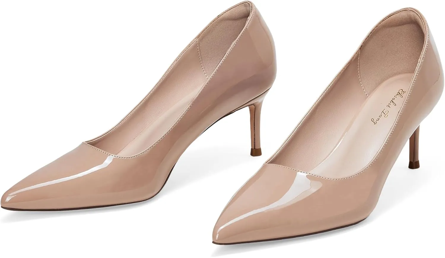 Elisabet Tang Kitten Heel Low Pumps 2.4 Inch Closed Pointed Toe Short Sexy Comfort Women Dressy Shoe at Work Office Date Prom Party Wedding Church