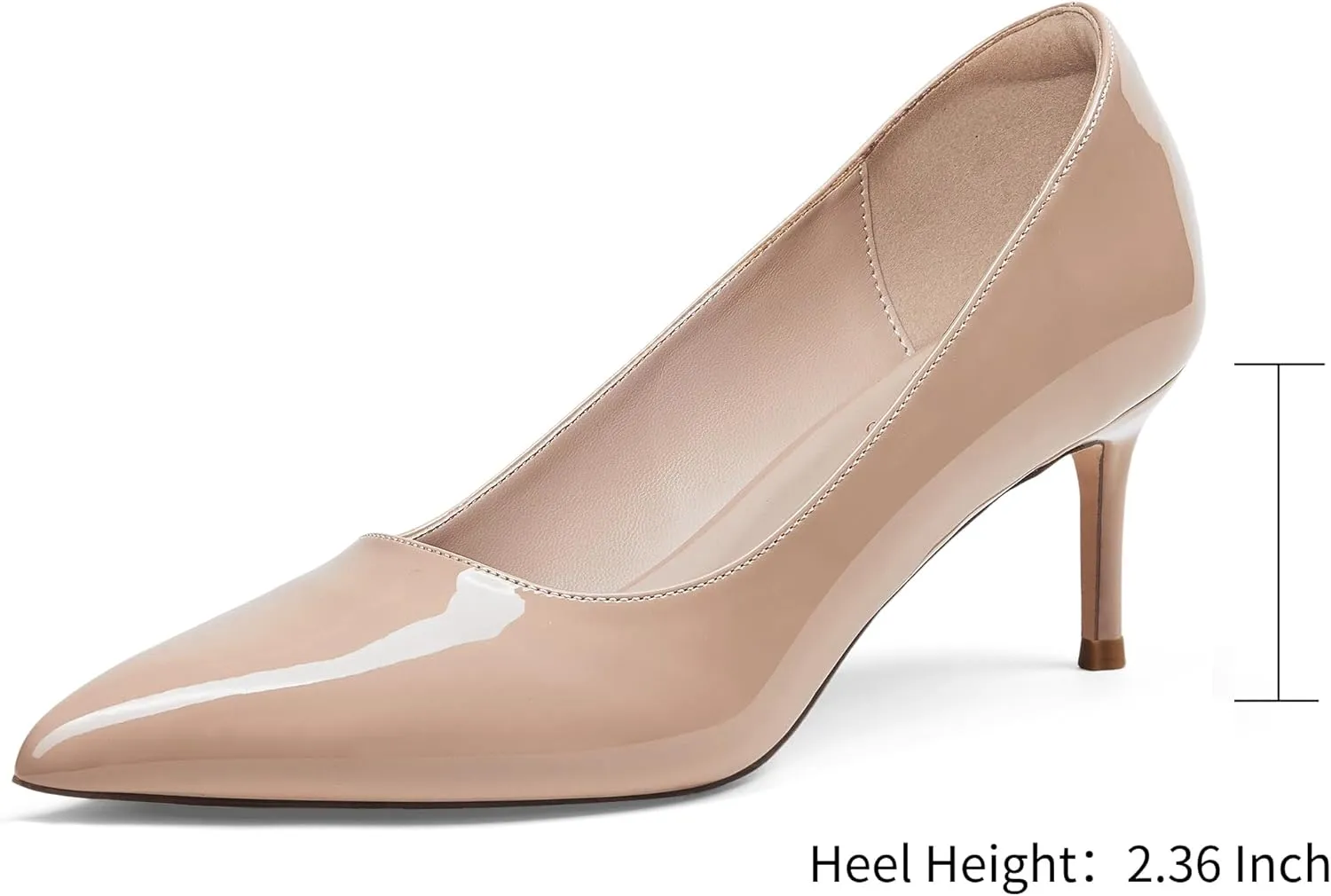 Elisabet Tang Kitten Heel Low Pumps 2.4 Inch Closed Pointed Toe Short Sexy Comfort Women Dressy Shoe at Work Office Date Prom Party Wedding Church