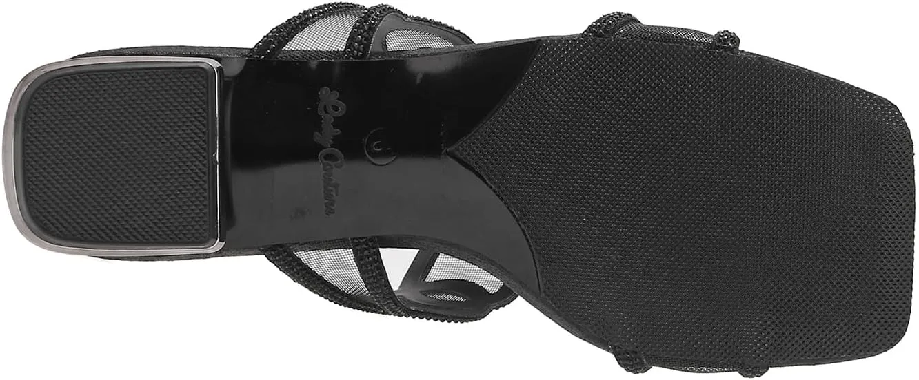Fab Rhinestone Mesh Slide