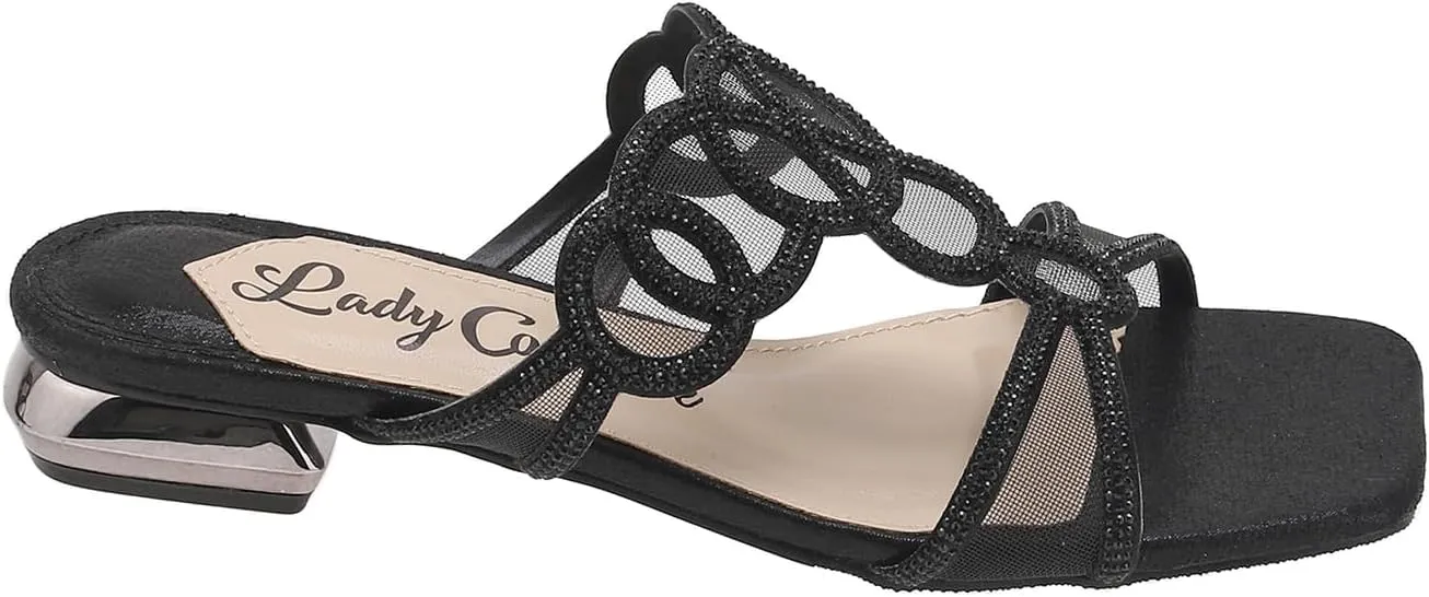 Fab Rhinestone Mesh Slide