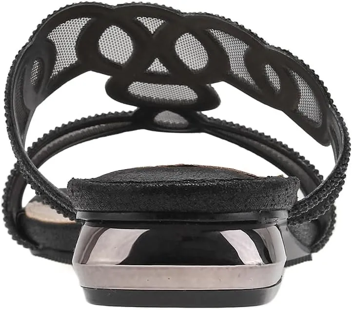 Fab Rhinestone Mesh Slide