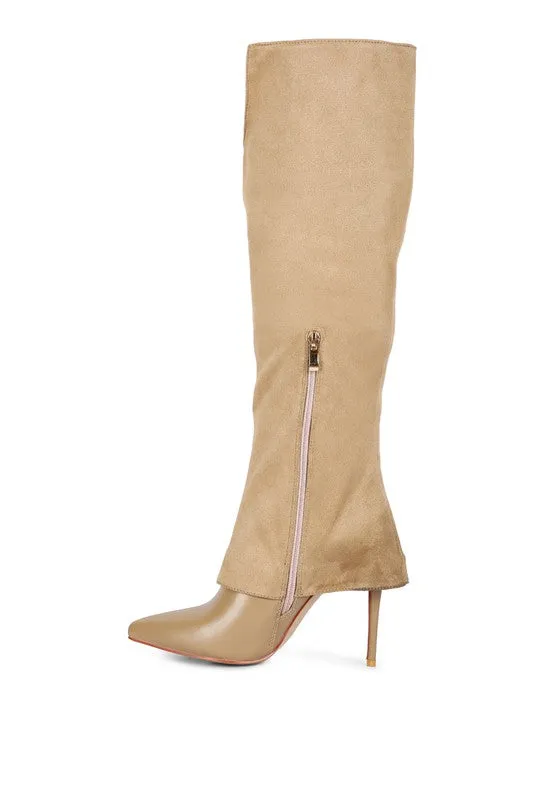 Fifido High Heeled Fold-Over Knee Boots