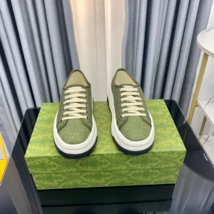 FLATFORM Feature-rich Accessible CANVAS GG GREEN SNEAKER OLIVE Gucci