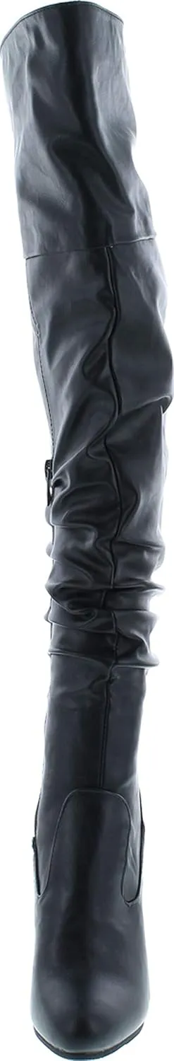 Forever Link Womens Focus-33 Vegan Leather Over The Knee Fashion Boots