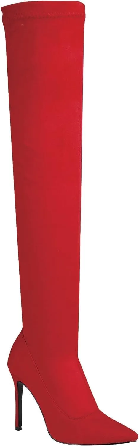 Forever Link Women's Pointed Toe Thigh High Boots