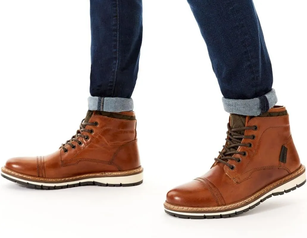 Franco Fortini Blake - Men's Leather Round Toe Lace-up Casual Boot