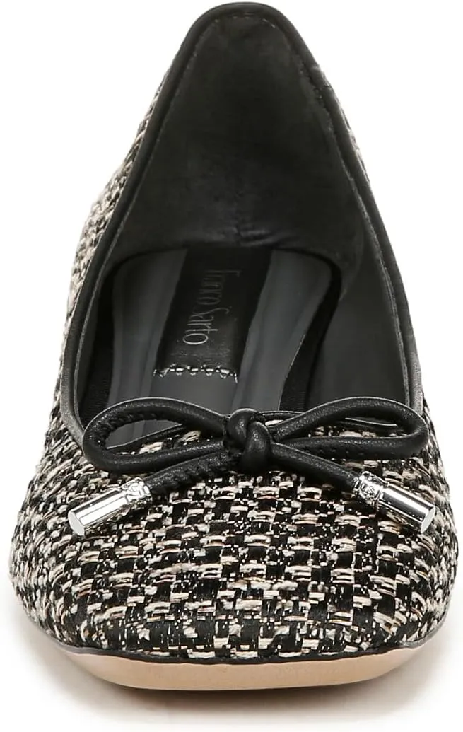 Franco Sarto Women's Natalia Square Toe Block Heel Pump with Bow
