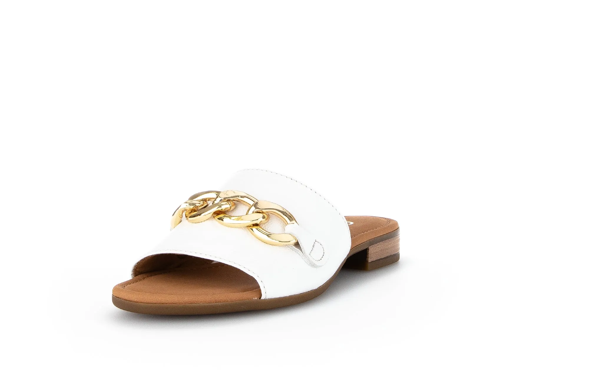 GABOR - 22.791.50 FLAT FASHION MULE - WHITE LEATHER