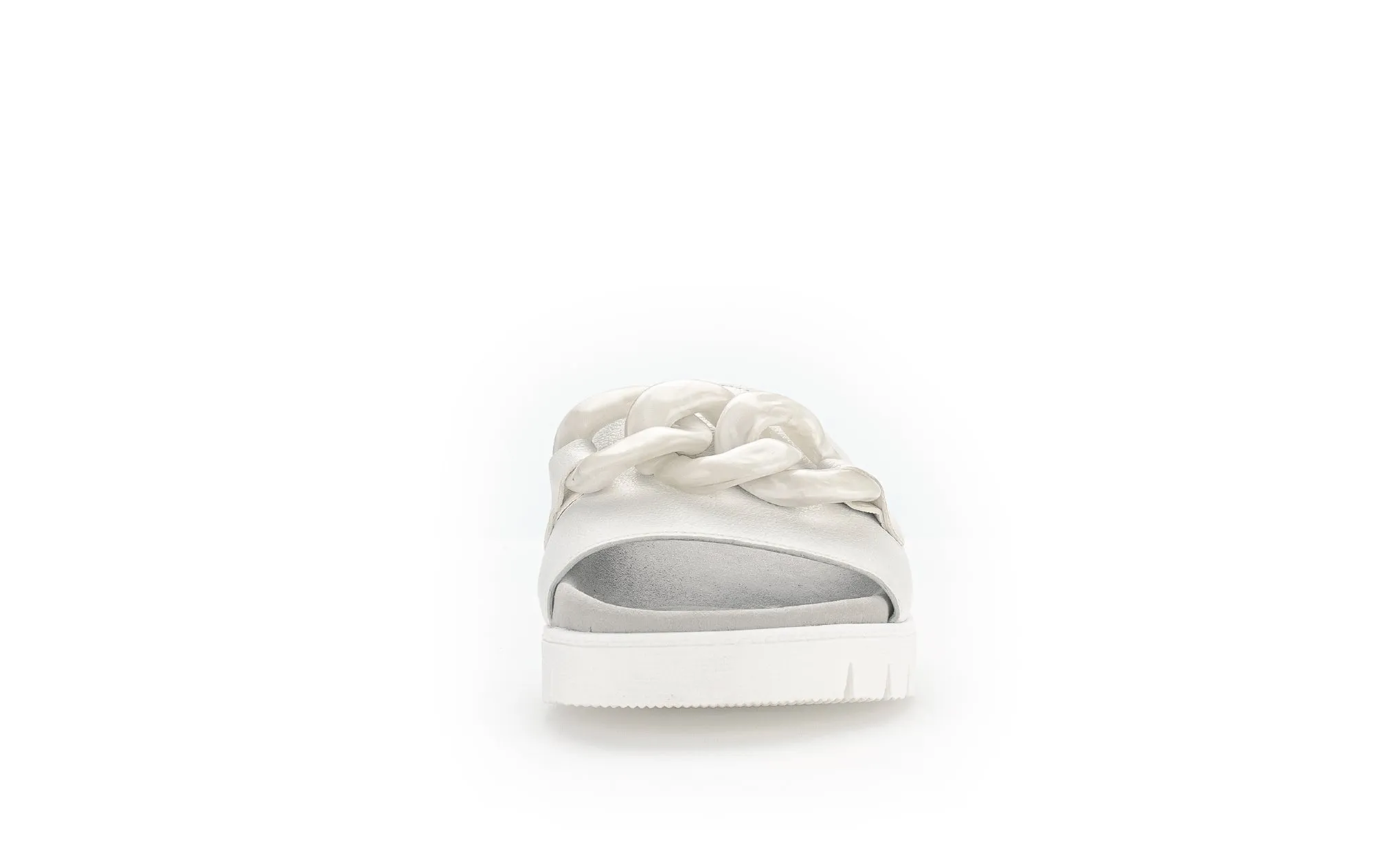 GABOR - 23.743.20 FLAT MULE WITH CHAIN DETAIL - OFF WHITE