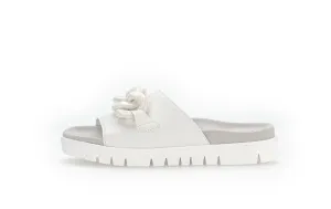 GABOR - 23.743.20 FLAT MULE WITH CHAIN DETAIL - OFF WHITE