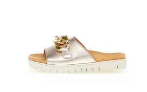 GABOR - 23.743.62 FLAT MULE WITH CHAIN DETAIL - GOLD
