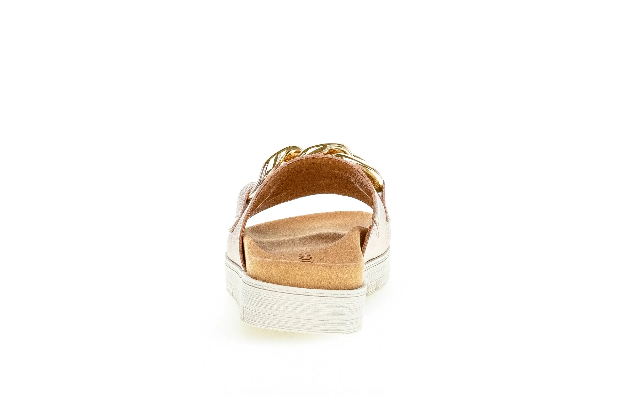GABOR - 23.743.62 FLAT MULE WITH CHAIN DETAIL - GOLD