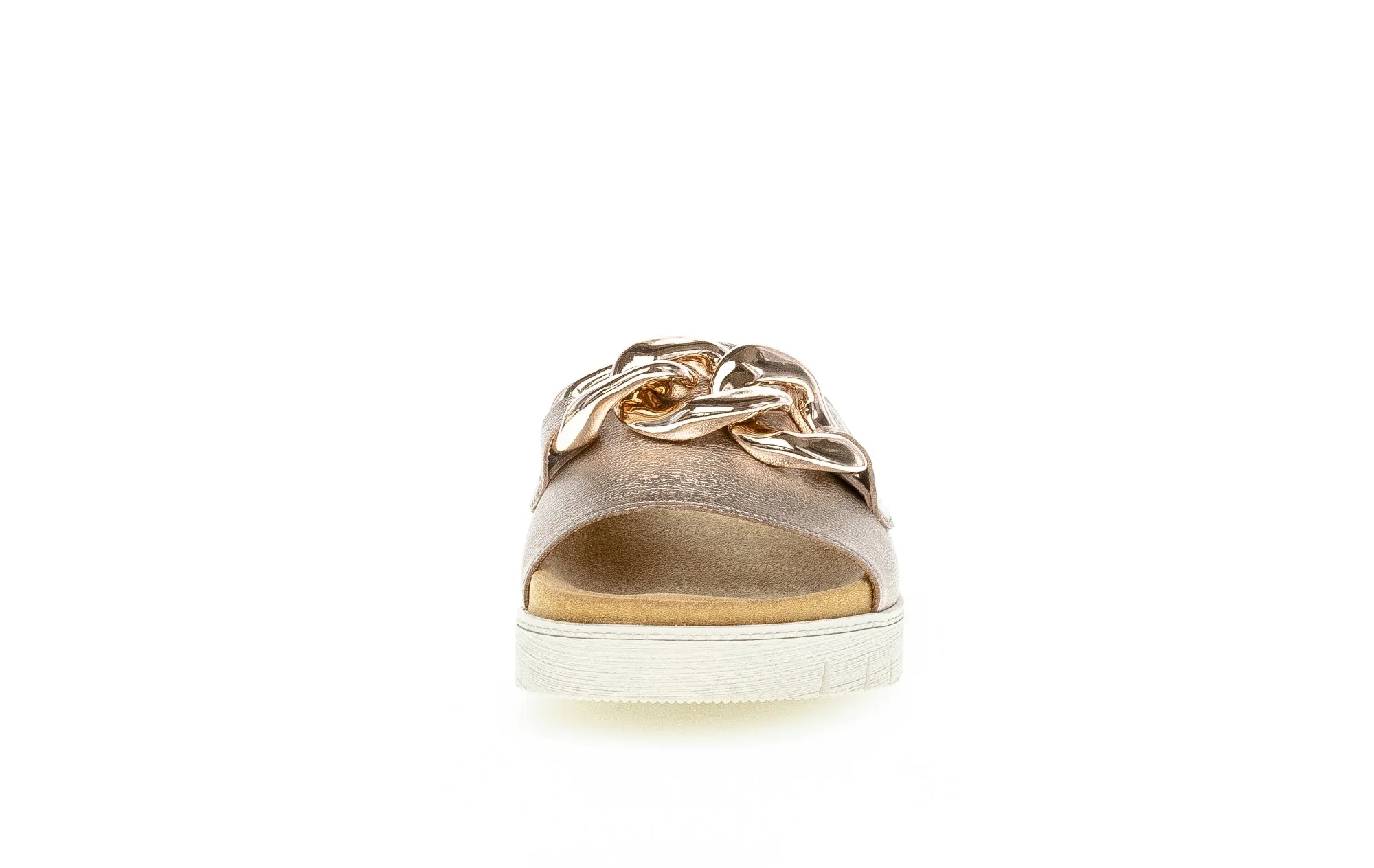 GABOR - 23.743.62 FLAT MULE WITH CHAIN DETAIL - GOLD