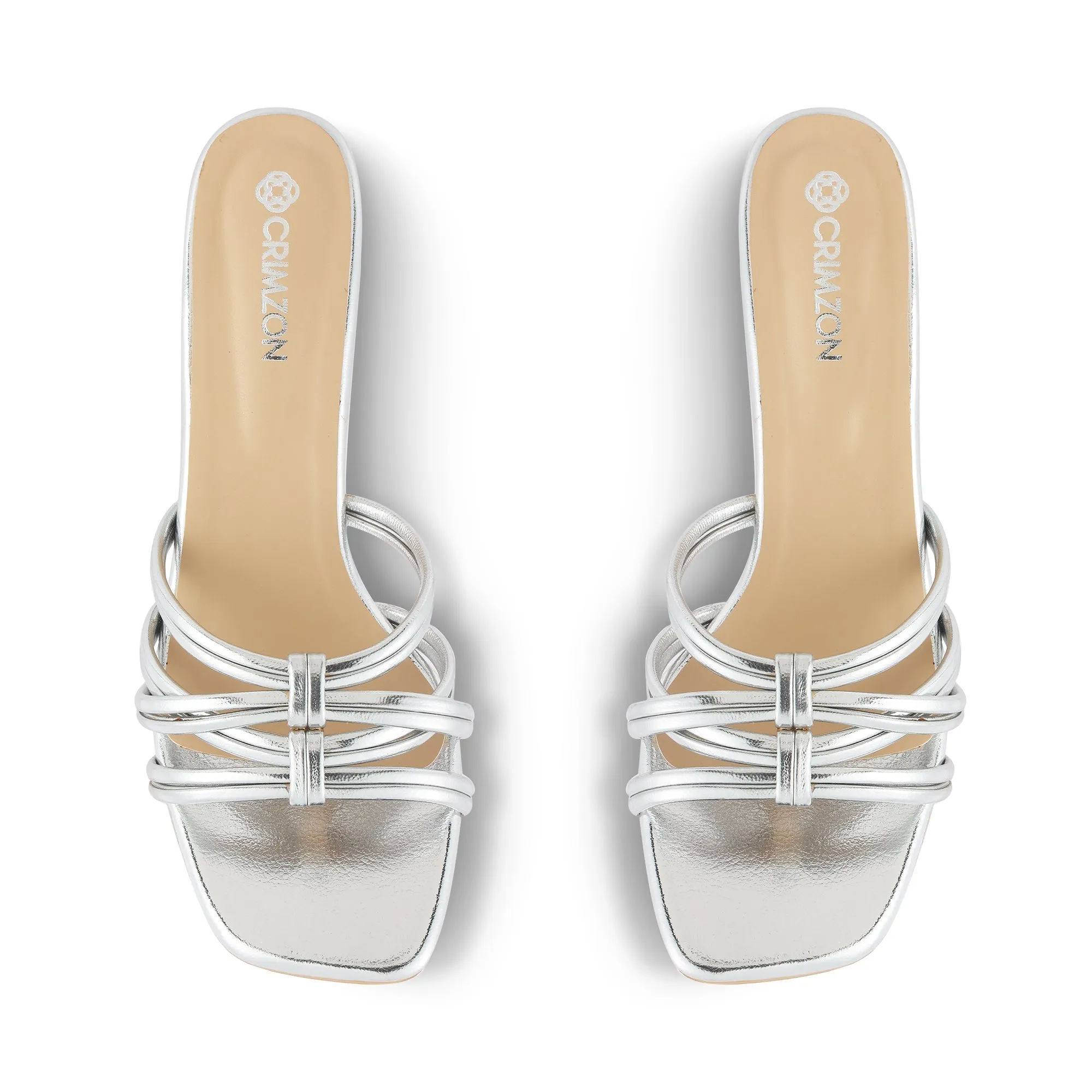 GAUHAR- SILVER BLOCK HEELS