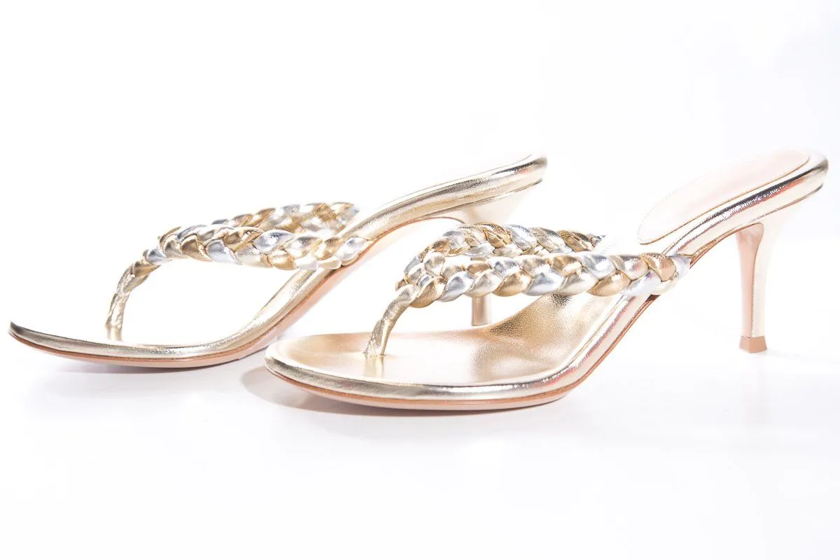 Gianvito Rossi Metallic Sandals SZ 37