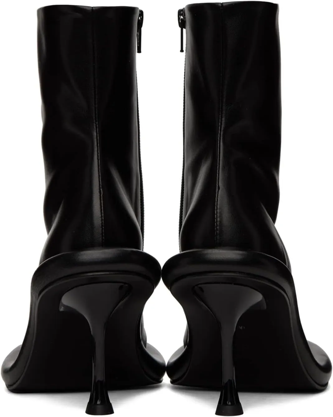 Goolita Women's Denim Knee-High Boots, Black, Stiletto Heel, Zip Closure, Gothic, Casual, Party, Dating, All Seasons