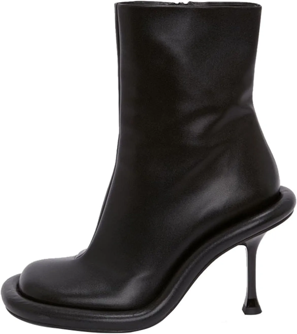 Goolita Women's Denim Knee-High Boots, Black, Stiletto Heel, Zip Closure, Gothic, Casual, Party, Dating, All Seasons