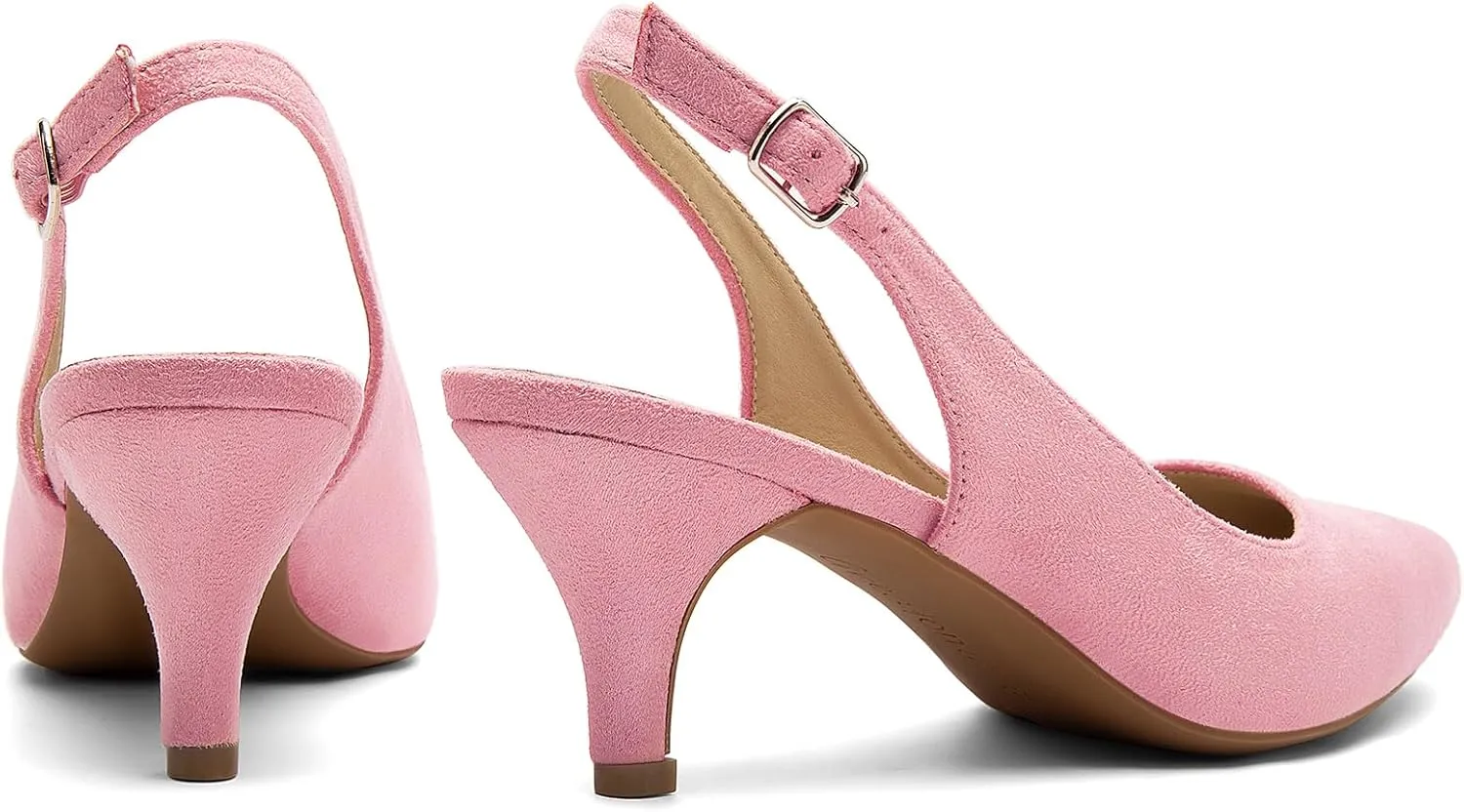 Greatonu Women's Slingback Kitten Heel Pointed Toe Dress Pumps Shoes