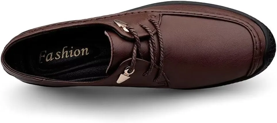 GSLMOLN Men's Fashion Loafer Leather Casual Breathable Formal Dress Shoes